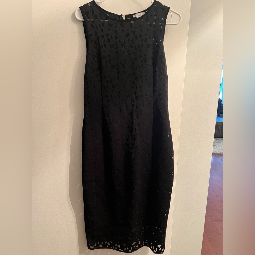 H&M Black Midi Dress with Cutout Details